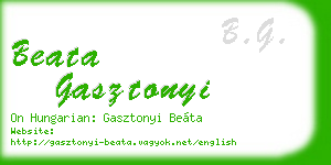beata gasztonyi business card